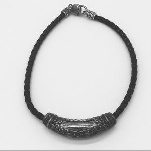 BOHO LUXE BRAIDED NECKLACE W/ SILVER PENDANT